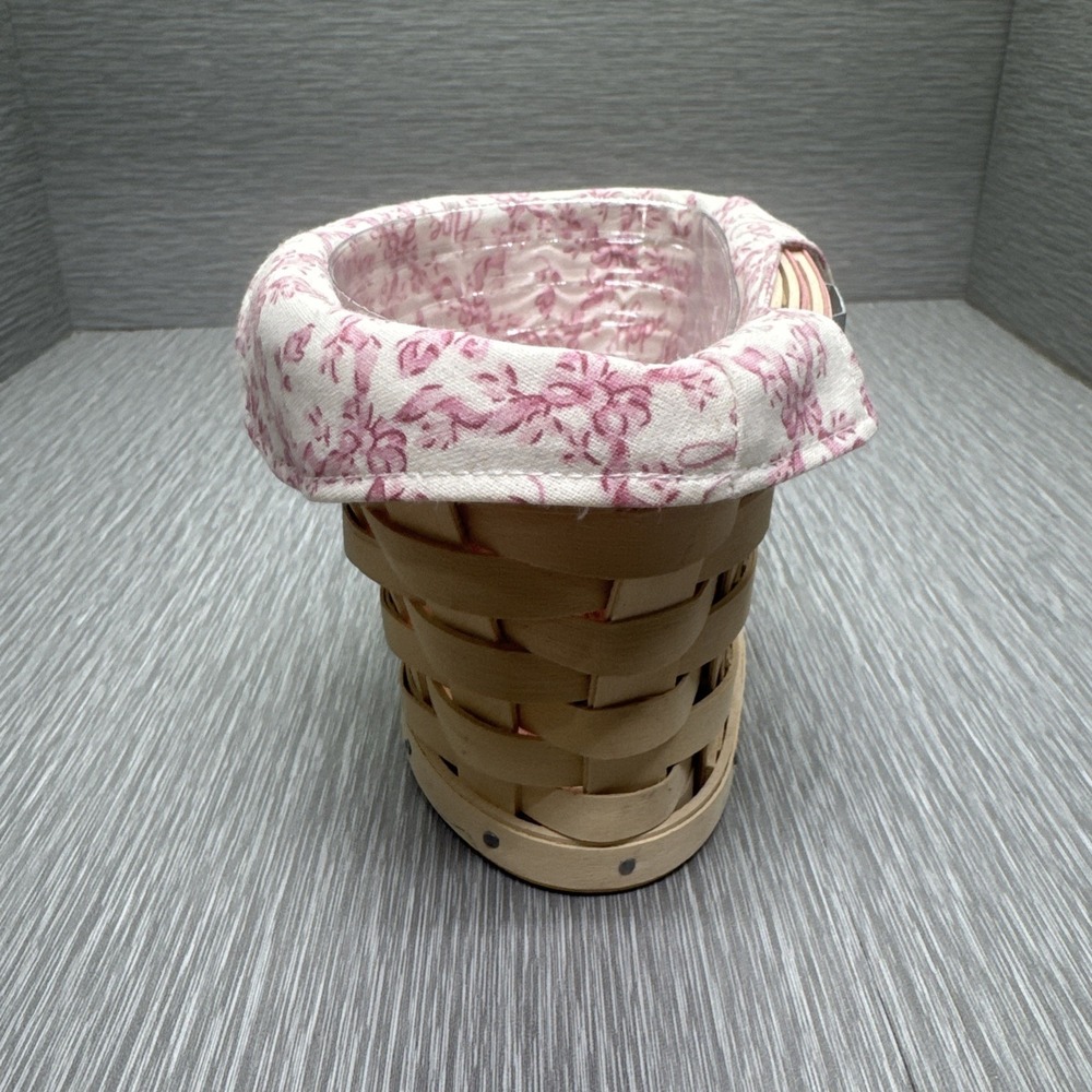 Longaberger Hope Basket Breast Cancer Awareness w/ Liner Protector Pink 2002 - Picture 2 of 10